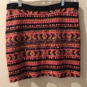 Summer Aztec Sequin Skirt